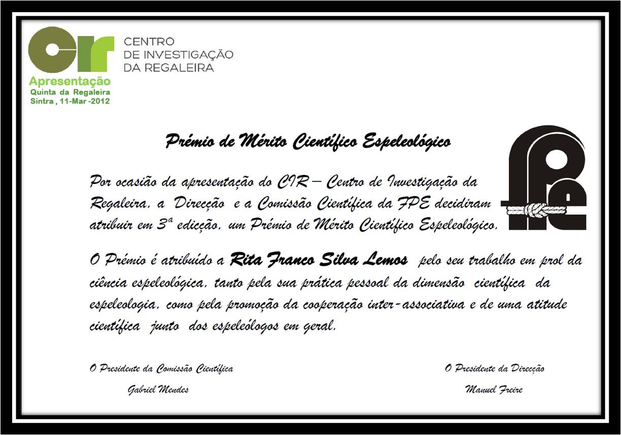 Prémio Mérito Científico 2012